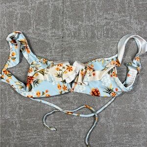 Aqua Bendita Tie Back Floral Bikini Top Womens Size Small?